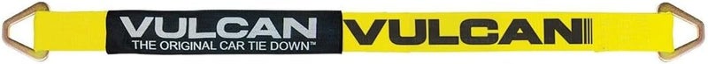 VULCAN Car Tie Down Axle Strap with Wear Pad - 2 Inch x 36 Inch - 4 Pack - Classic Yellow - 3,300 Pound Safe Working Load - Image 5